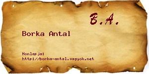 Borka Antal névjegykártya